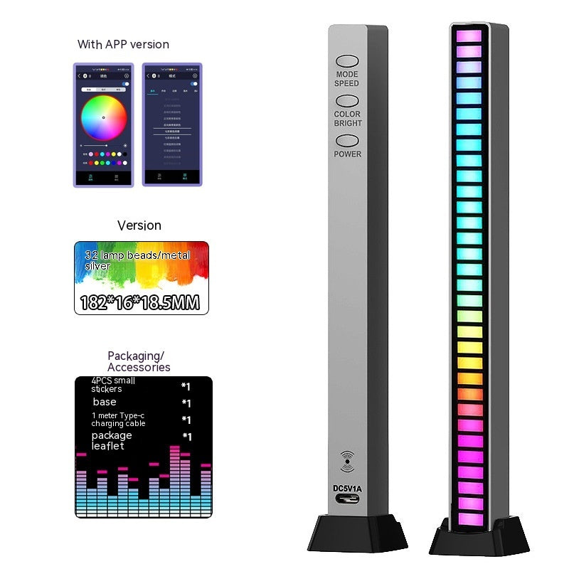 Led Sound Control Light Bar RGB Ambient Rhythm Lamp