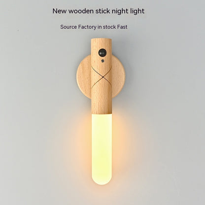 Wooden Wall Lamp Stairs Induction Lamp