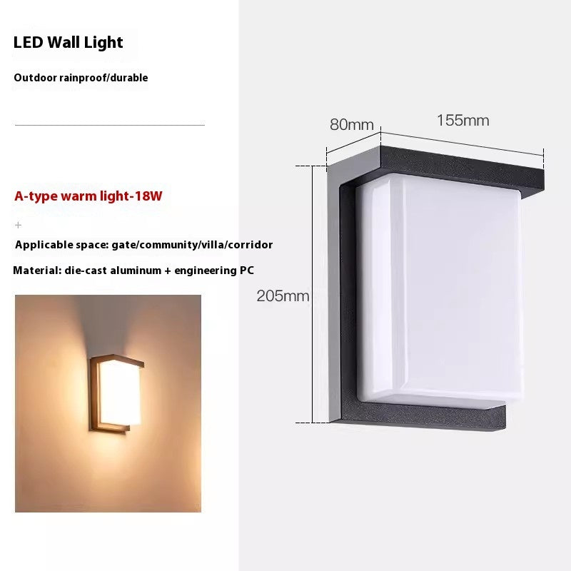 Outdoor Square Waterproof Balcony Aisle Led Wall Lamp