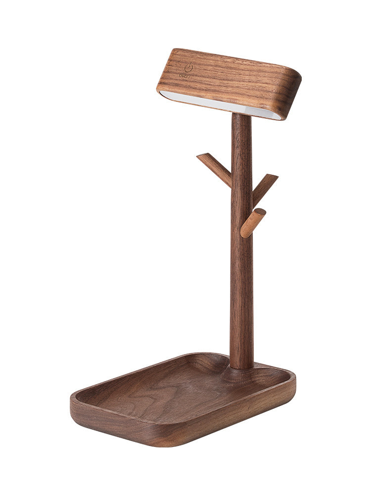 Nordic Black Walnut Solid Wood LED Table Lamp Desk