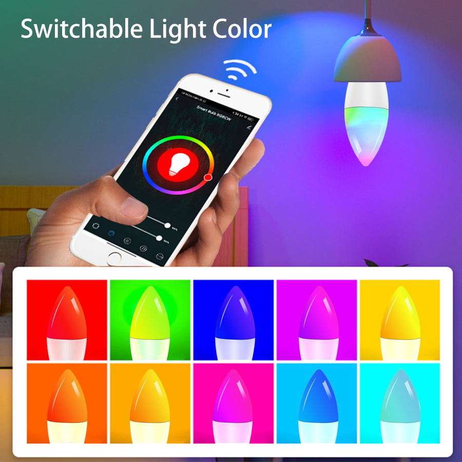 Smart WifI Led Lamp E14 RGB CW WW Led Bulb Dimmable