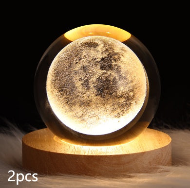 Luminous Starry Sky And Planets Moon Moon Crystal Ball