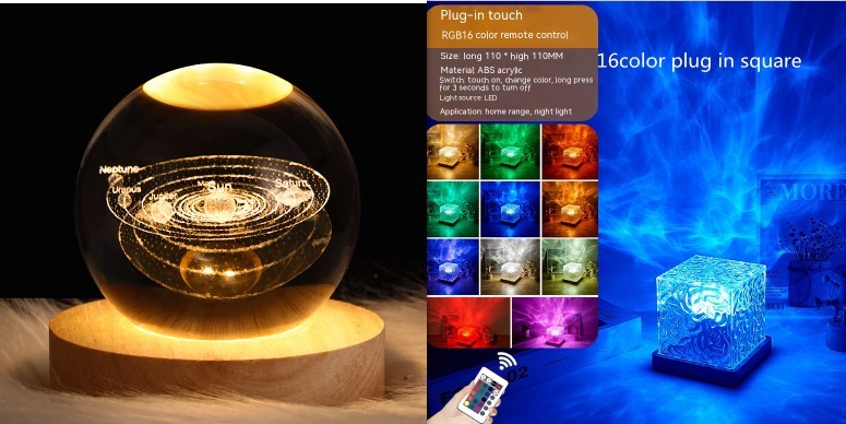 LED Water Ripple Ambient Night Light Table Lamp