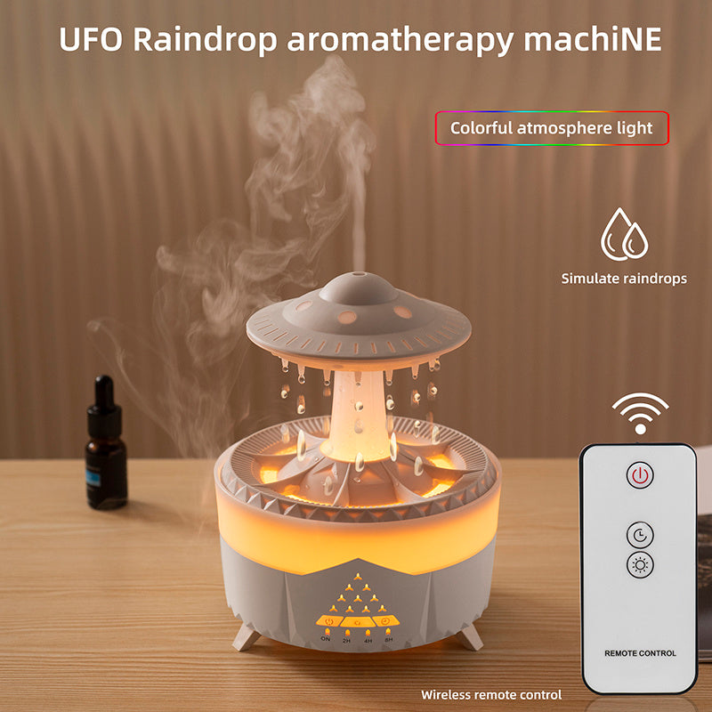 Raining Humidifier UFO Raindrop Aromatherapy LED Lamp