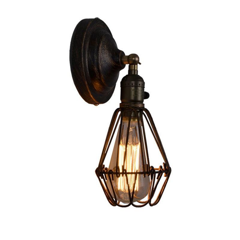 American Industrial Style Wrought Iron Retro Aisle Wall Lamp