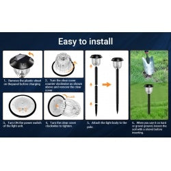 4 Pack RGB Outdoor Solar Pathway Lights  IP65 Waterproof