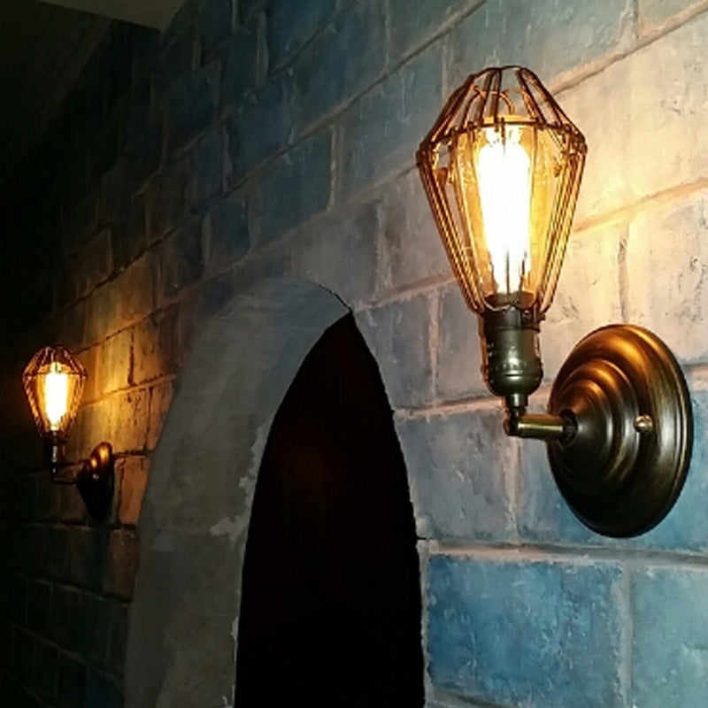 American Industrial Style Wrought Iron Retro Aisle Wall Lamp