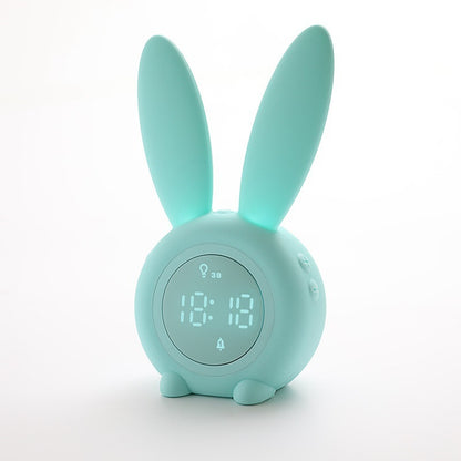 LED Digital Alarm Clock Bunny Ear Electronic LED Display