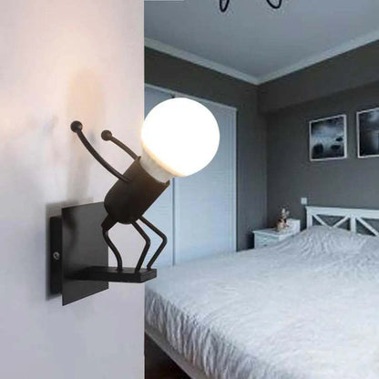 Creative Cartoon Villain Wall Lamp Simple Bedside Iron Lamp