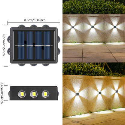 Solar Outdoor Wall Convex Mirror Wall Lamp Outdoor Courtyard