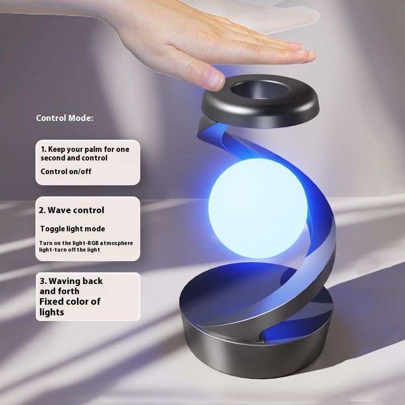 Rotating Moon Desk Lamp With Phone Wireless Charging Sensor