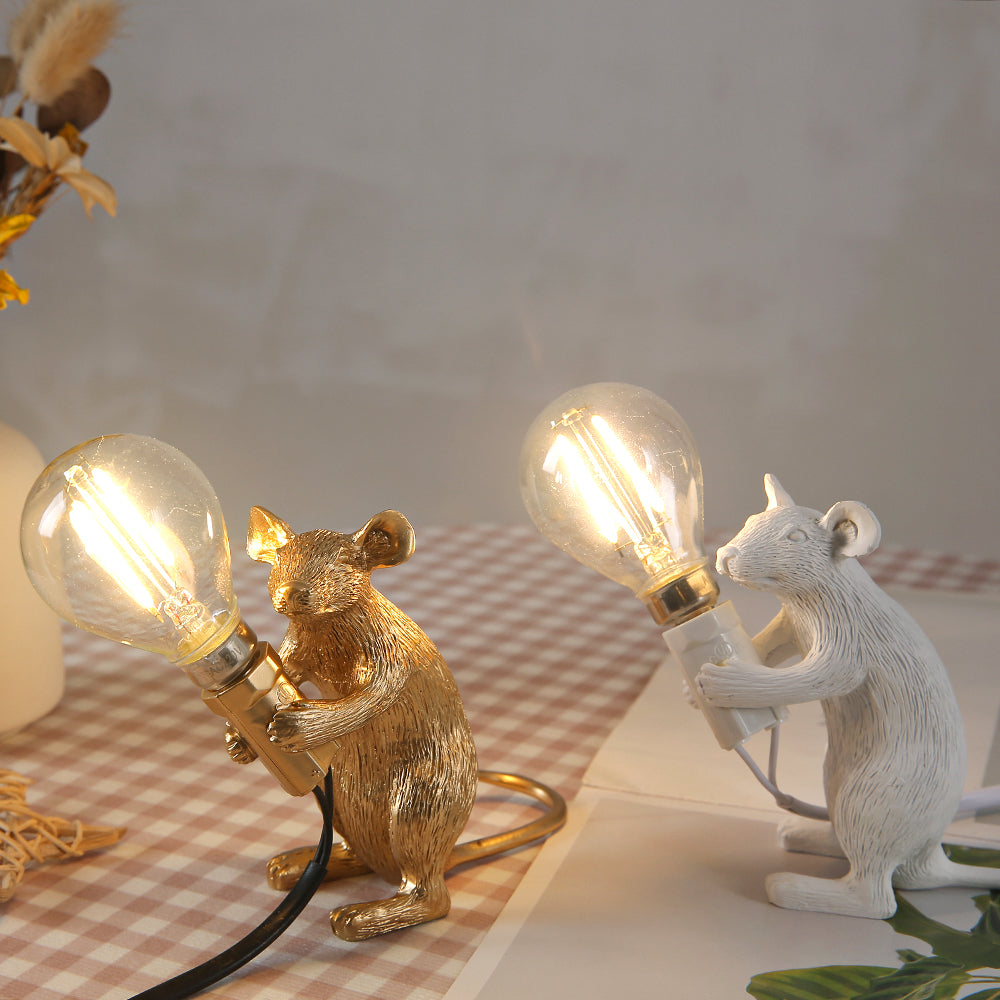 Creative Nordic Resin Mouse Table Lamp Desk LED Night Lights