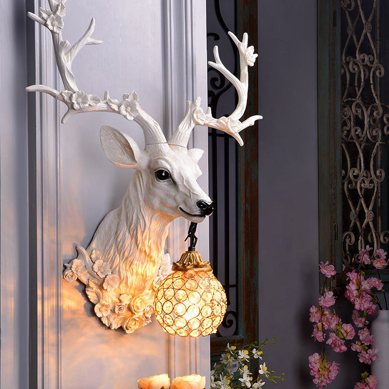 Lucky Antlers Wall Lamp Vintage Ornament Wall Lamp