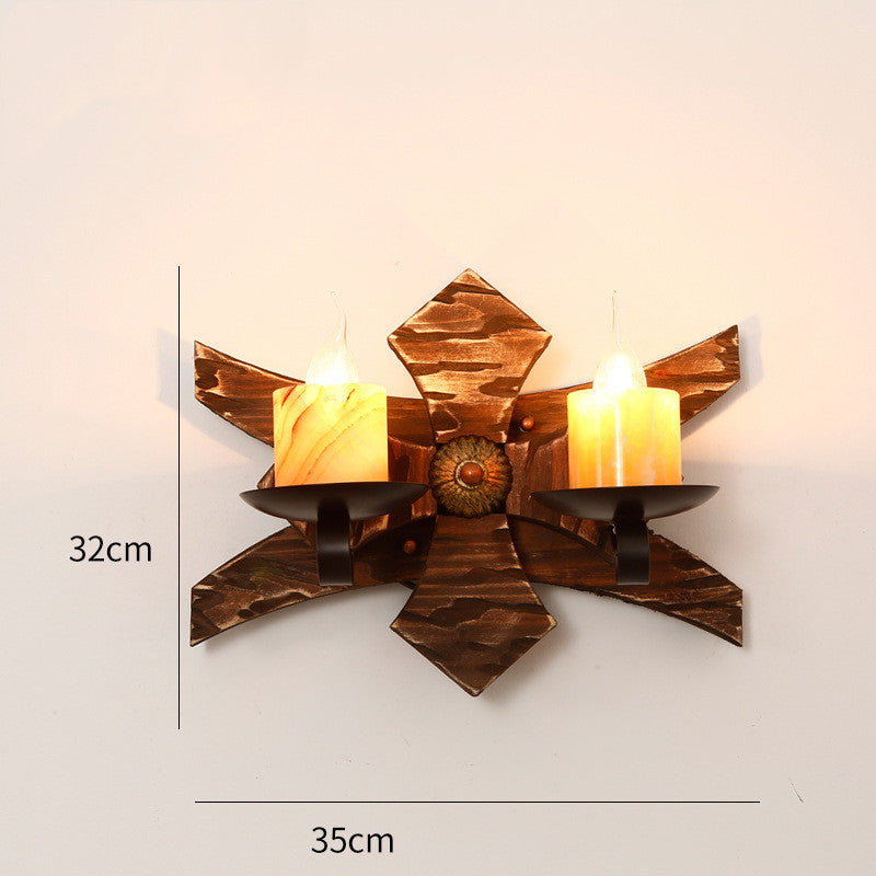 Retro Nostalgic Boat Wood Wall Lamp Industrial Style