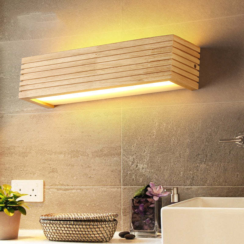 Solid Wood LED Light Bathroom Dressing Table Mirror Cabinet Light