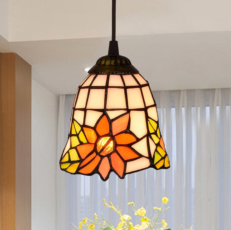 American Style Stained Glass Garden Dining Room Chandelier