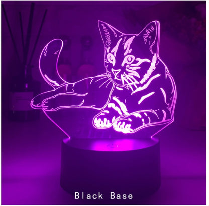 Cat Series 3D Desk Lamp USB Colorful Gradient Touch Light