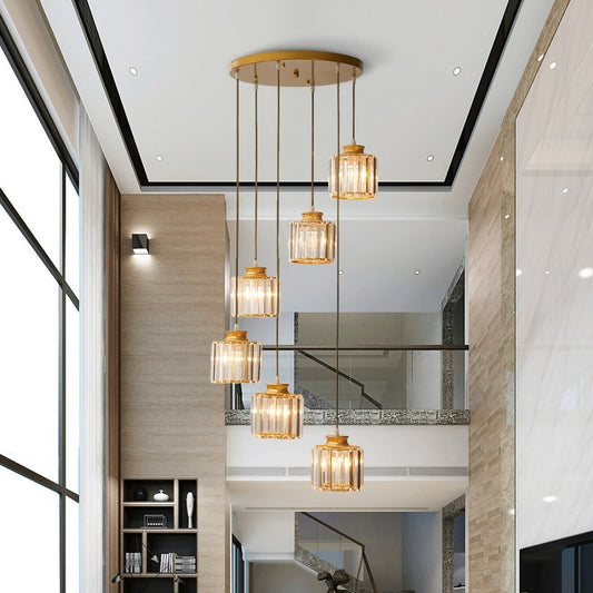 Duplex Staircase Long Chandelier Lamps Modern