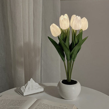 LED Tulip Flower Night Light Artificial Flowerpot Potted Plant