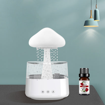 2-in-1 Desk Humidifier Rain Cloud Night Light Mushroom Lamp