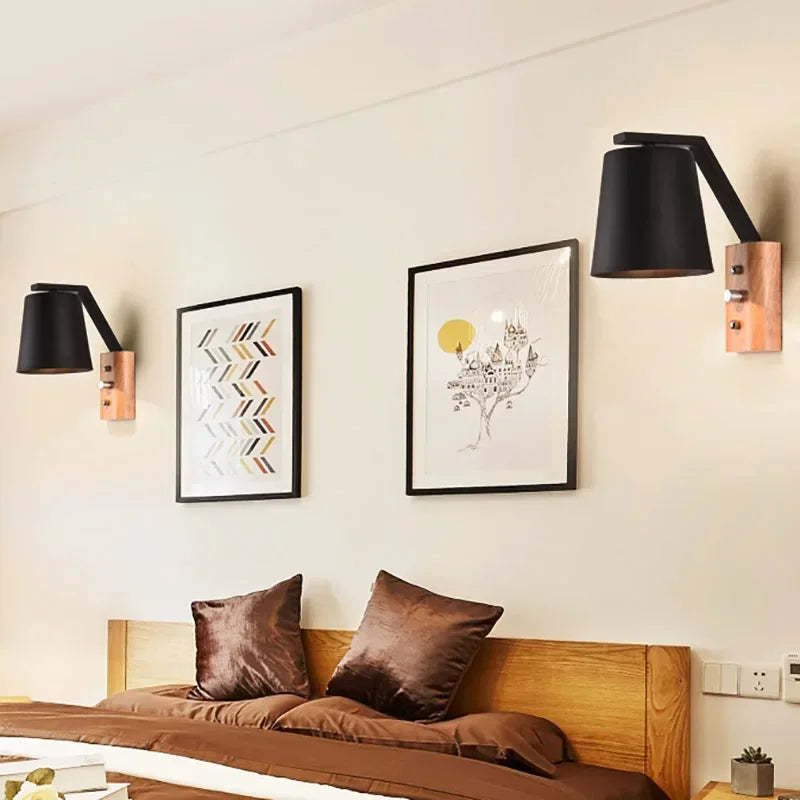 Bedroom Bedside Lamp Bar Aisle Light Solid Wood Lamp