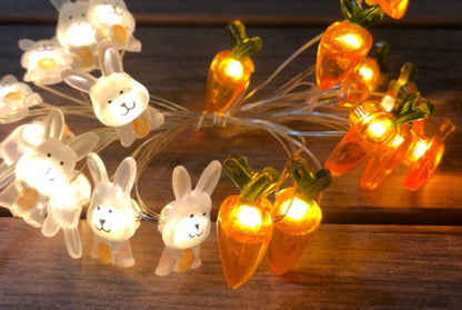 Shaped Carrot Bunny Lamp String Easter