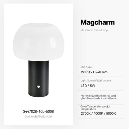 Small Mushroom Desk Lamp Wireless Charging Light