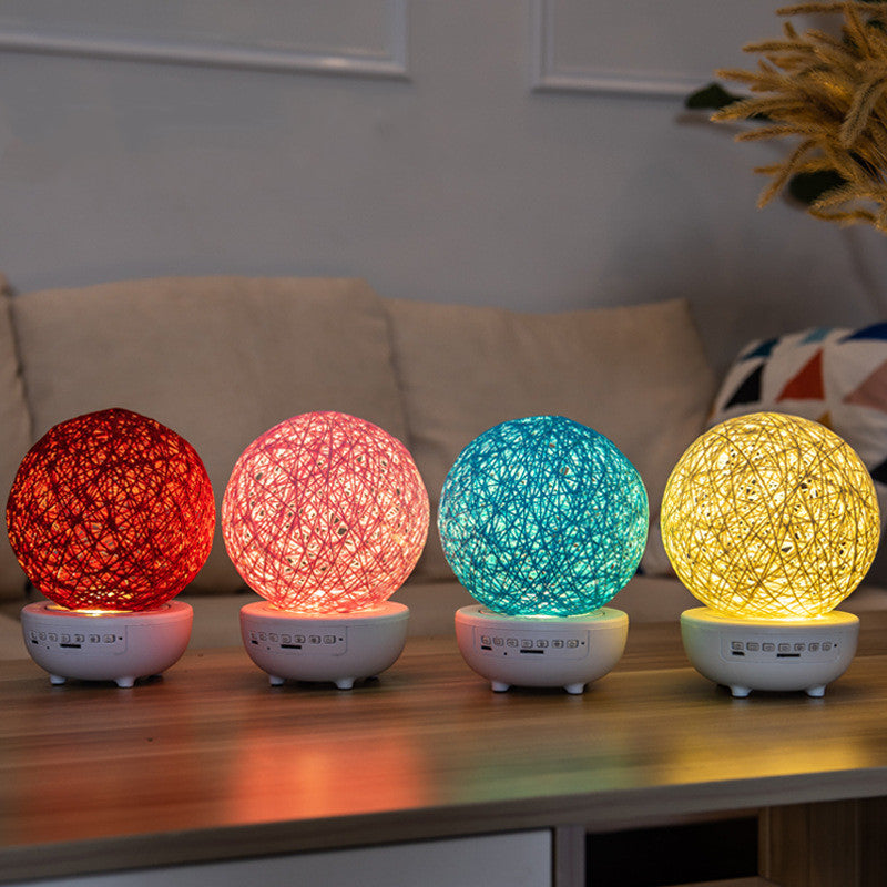 Bluetooth-compatible Table Lamp Bedside Rechargeable Rattan Ball Moon Lamps