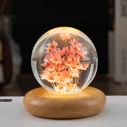 LED Night Light Flower Crystal Ball Children Night Lamp