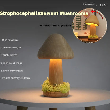 Twisted Mushroom Night Warm Light Touch Bedroom Bedhead Night Light