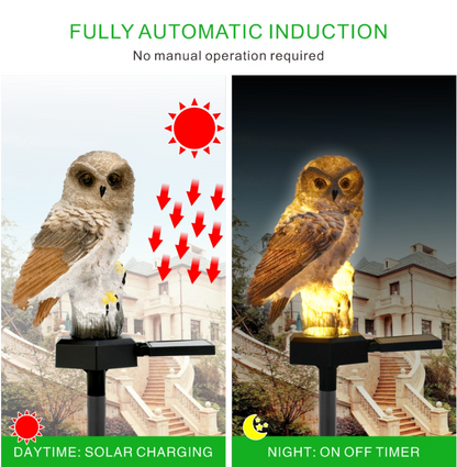 Solar Owl Garden Light Outdoor LED Lawn Lamp For Garden Decoration