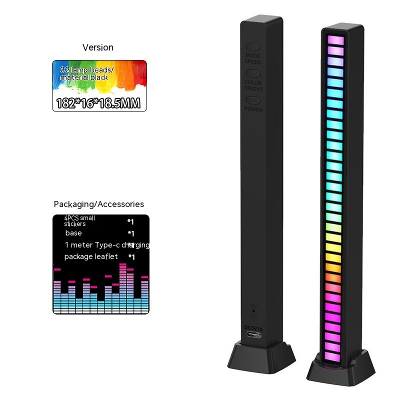 Led Sound Control Light Bar RGB Ambient Rhythm Lamp