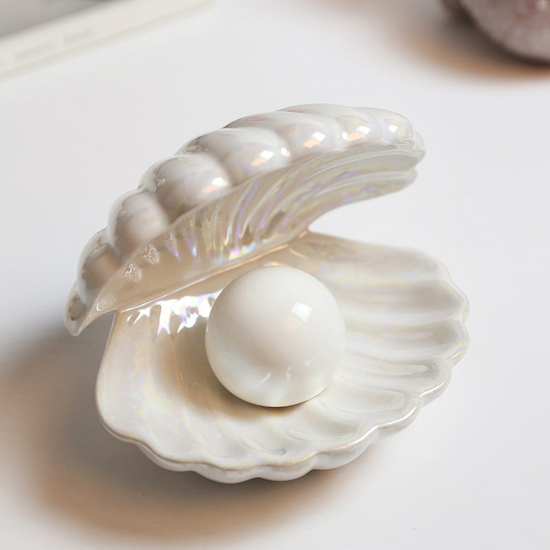 Nordic Modern Shell LED Night Light Ceramic Pearl Lamp