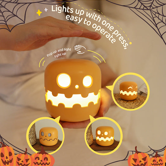 Pumpkin Lamp Bedside Halloween Funny Ambience Light