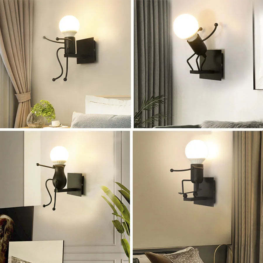 Creative Cartoon Villain Wall Lamp Simple Bedside Iron Lamp