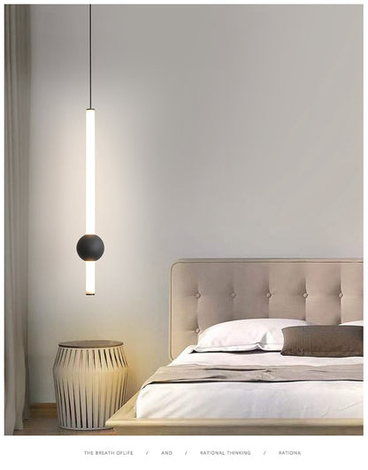 Minimalist Bedroom Bedside Chandelier Nordic Minimalist Modern Bedside Table Hanging Line Lamp LED Creative Atmosphere Lamps