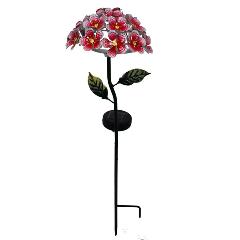 LED Solar Light Artificial Hydrangea Simulation Flower Outdoor