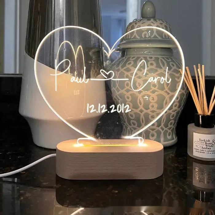 Custom Night Light As Valentines Day Anniversary Romantic