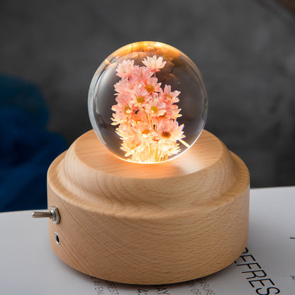 LED Night Light Flower Crystal Ball Children Night Lamp