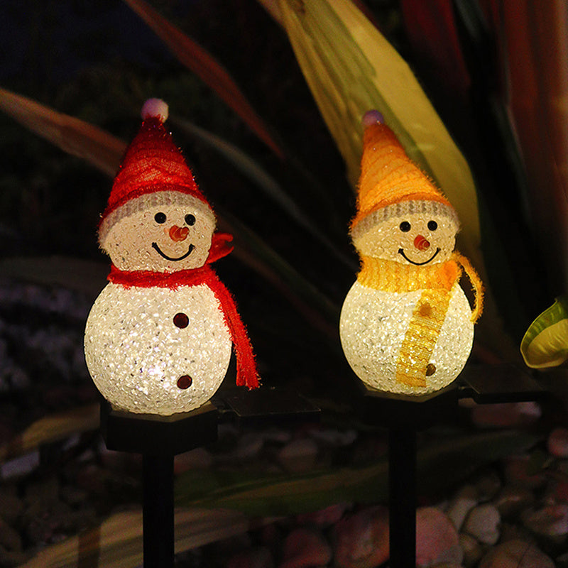 Outdoor LED Solar Snowman Light Landscape Lamp