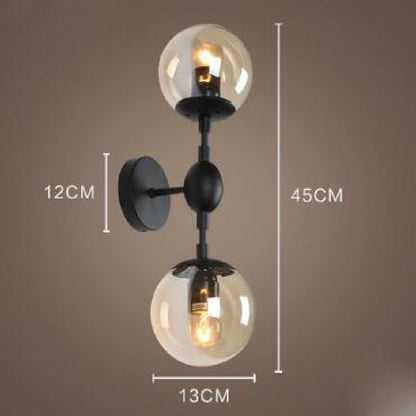 Glass Wall Lamp Iron Double-headed Simple Living Room