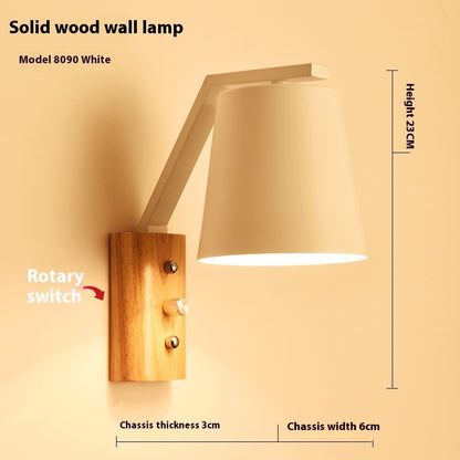 Bedroom Bedside Lamp Bar Aisle Light Solid Wood Lamp