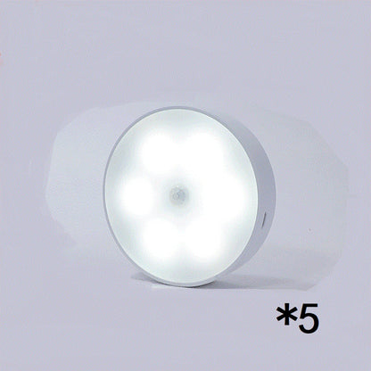 Usb Rechargeable Motion Sensor Light Round LED Puck