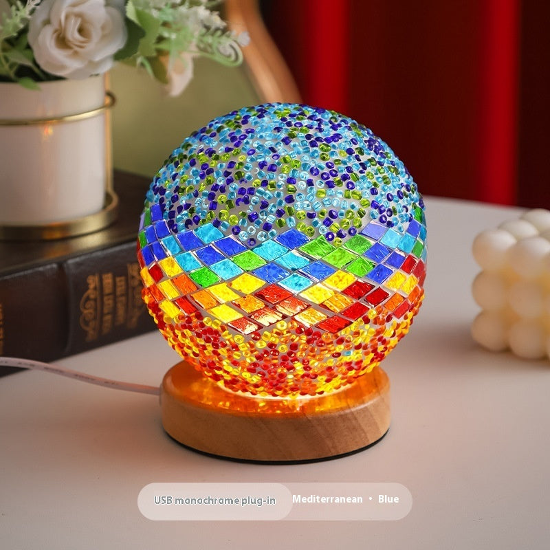 Mediterranean Small Night Lamp Creative Mosaic