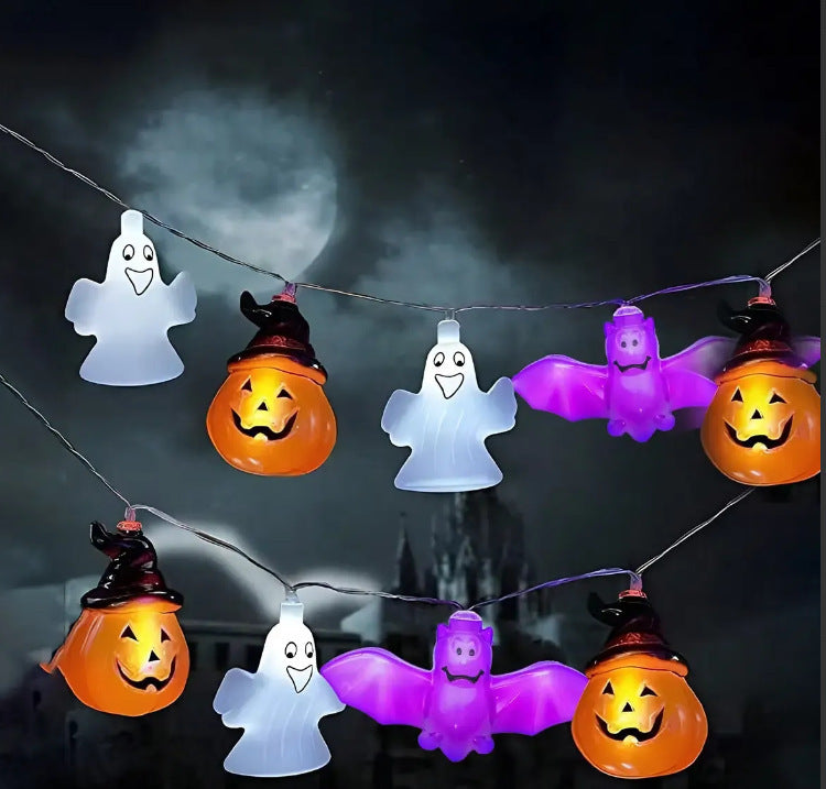 PVC Soft Material Halloween Lighting Chain Pumpkin Ghost