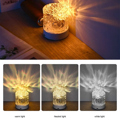 Crystal Lamp Water Ripple Projector Night Light Decoration