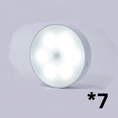 Usb Rechargeable Motion Sensor Light Round LED Puck