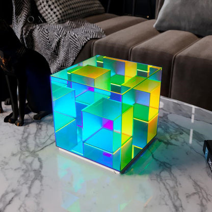 Acrylic Cube LED Color Table Lamp