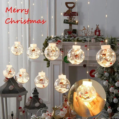 LED Christmas Curtain Lamp Fairy Snowman Wishing Ball Lamp