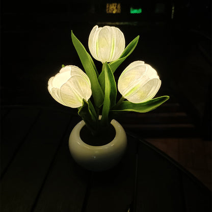 LED Tulip Home Room Decoration Romantic Potted Gift For Office LED Lights